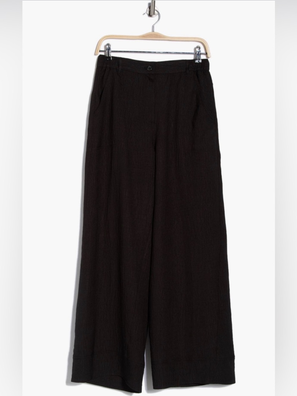 Max Studio Black Wide-Leg Trouser Pants